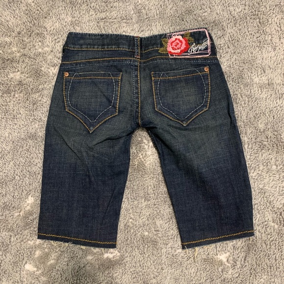 Blue Tattoo Jean Bermuda Shorts - Picture 2 of 5